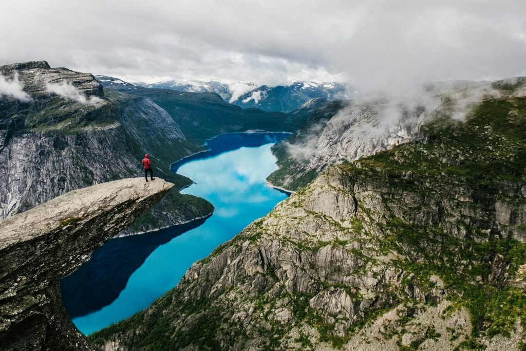 A person standing on Trolltunga